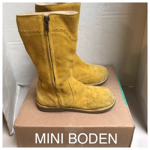 Mini Boden Other - Mini Boden yellow suede boot size 31